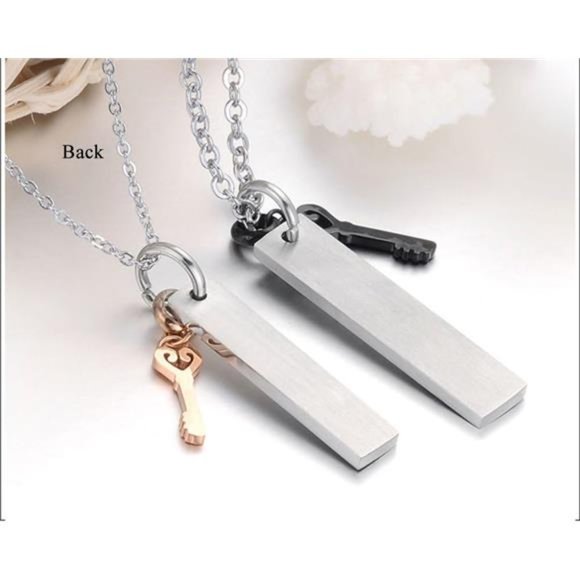 Matching Necklace For Couples Titanium Promise Love Stainless Steel Pendant - Picture 6 of 7